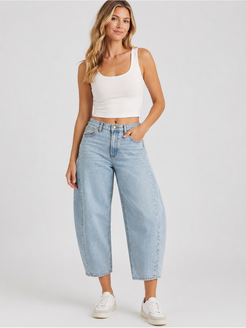 OAT New York Barrel Cropped High Rise Jeans Size 6/28